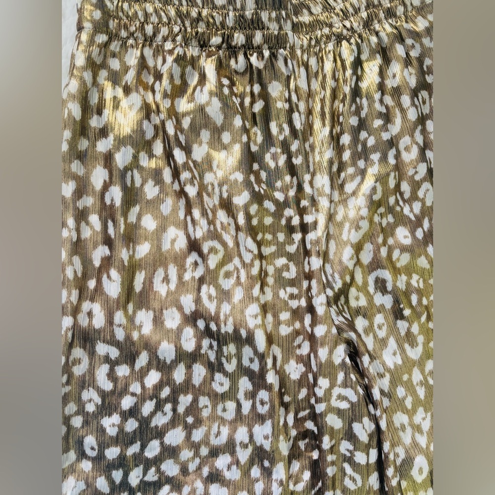 Zara Sheer Metallic Leopard Print Pant Slacks Size Large - Picture 4 of 4